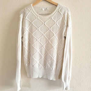 Volcom, Crewneck Knit Sweater, Cream, Size‎ Medium